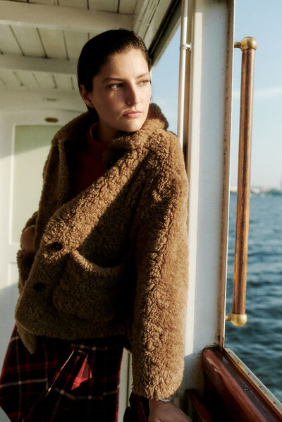 manteau anders taupe femme
