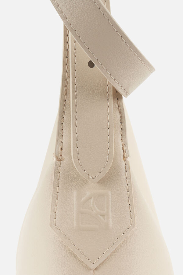 Sac Soa en cuir naturel ecru femme