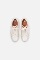 Anna trainers in natural leather silver grey woman