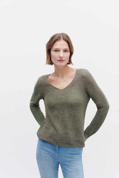 pull anais vert kaki femme