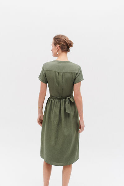 robe dayana vert kaki femme