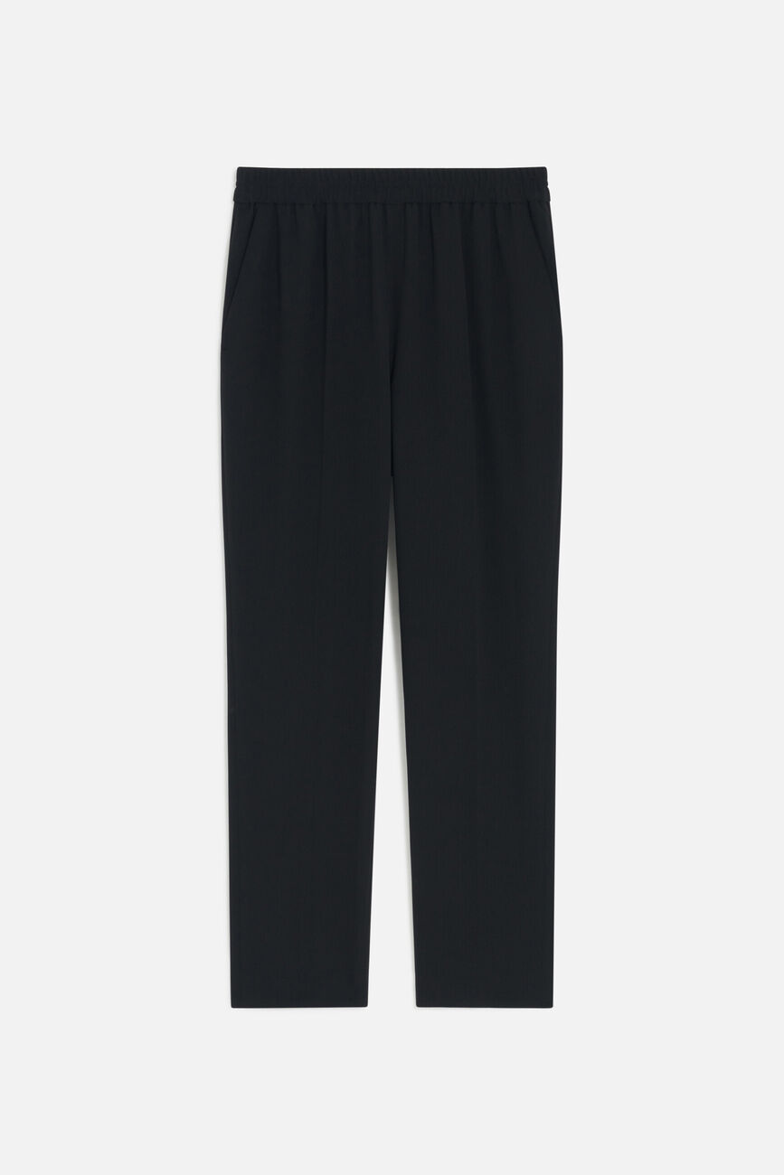 Pantalon pline noir femme