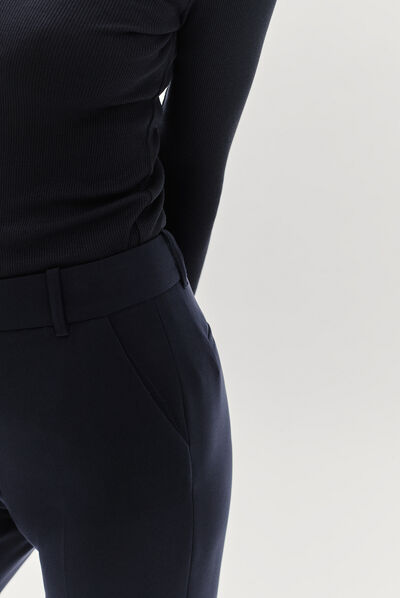 pantalon marius bleu marine femme