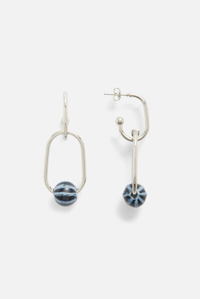 Boucles d'oreilles rosie box gris argent femme