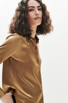 Cjamie1 100% silk shirt taupe woman