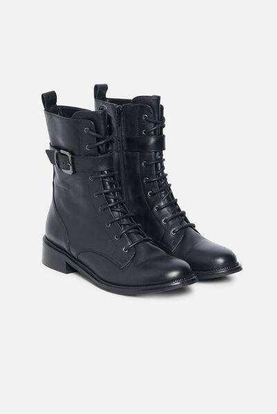 bottines ginger 100% cuir noir femme