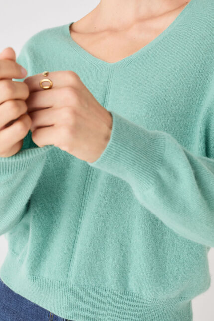Pull Mthelmina 100% cachemire vert pastel femme