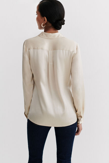 chemise jeanne b 100% soie sable femme