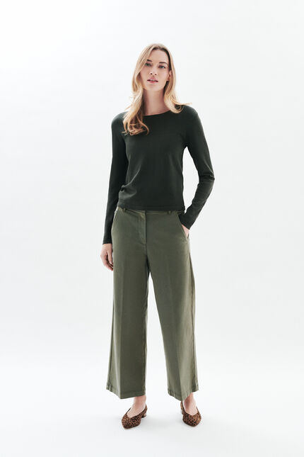 Maglione Mwim verde cachi donna