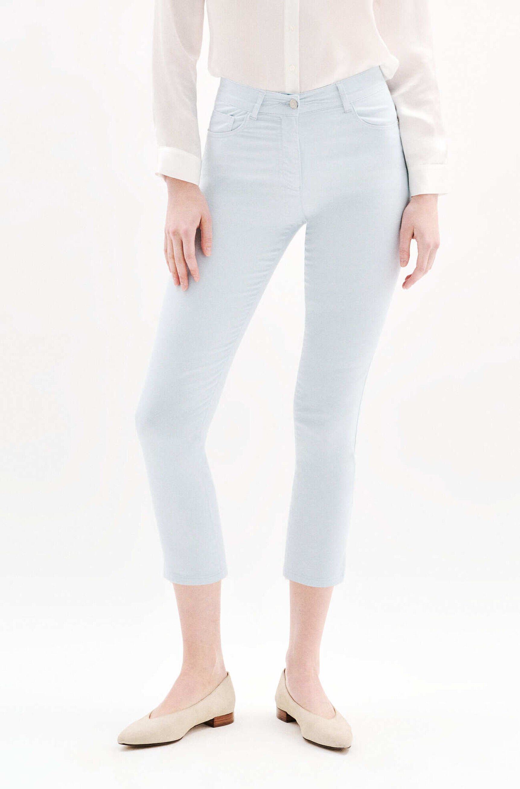 pantacourt mason bleu ciel femme