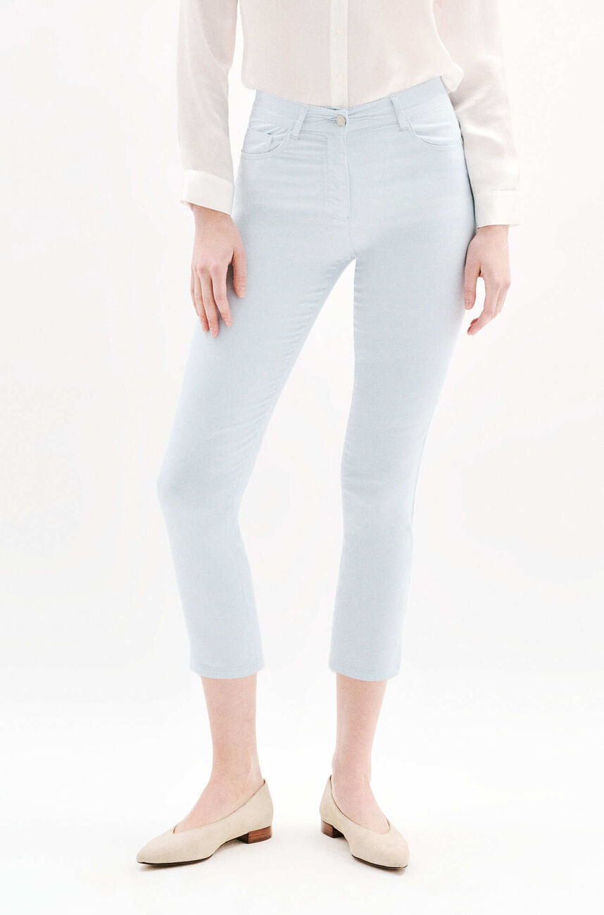 pantacourt mason bleu ciel femme