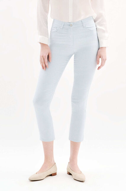 pantacourt mason bleu ciel femme