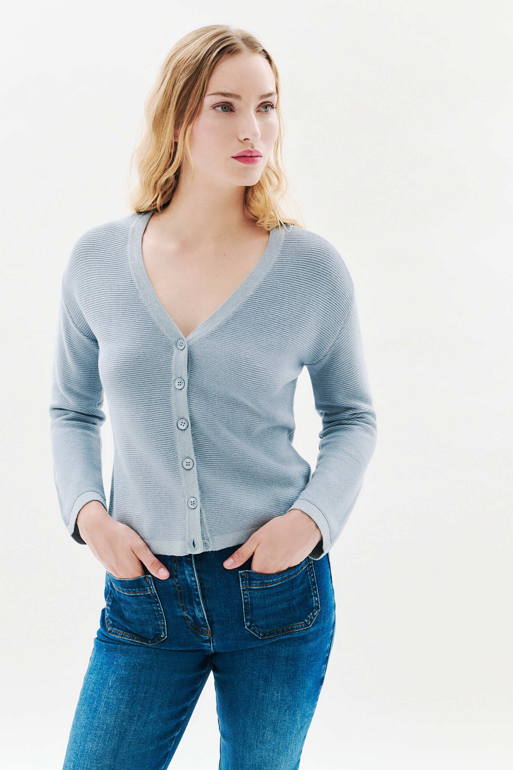 Gilet Mleonard bleu ciel femme