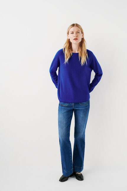 trui mamelia 100% kasjmier blauw vrouw