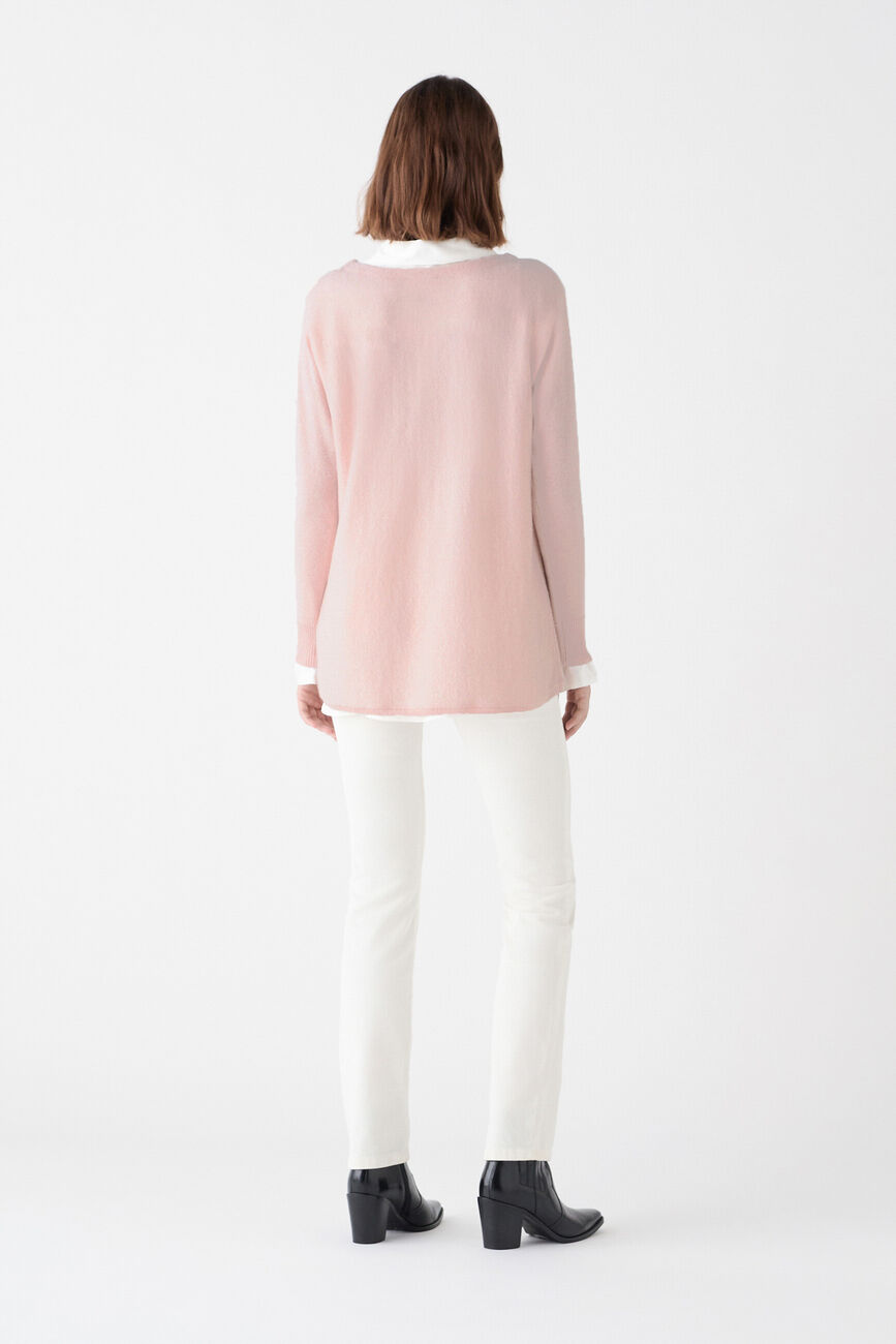 Mamelia Lurex sweater pastel pink woman