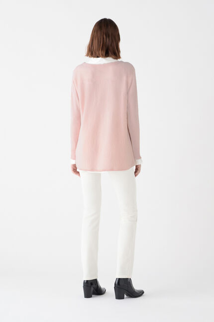 Maglione Mamelia Lurex rosa pastello donna