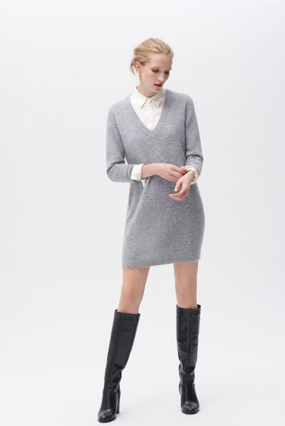 Vestido Ricky gris mujer
