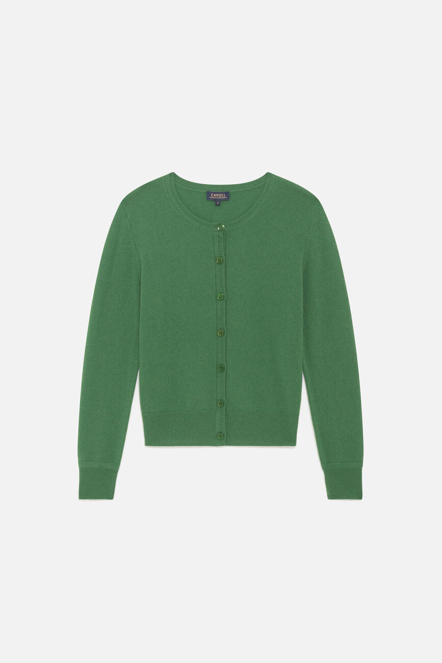 Gilet mcaroline 100 % cachemire vert femme