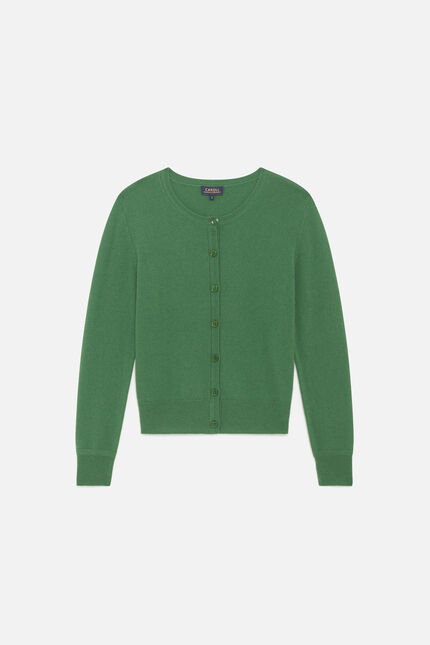 Gilet mcaroline 100 % cachemire vert femme
