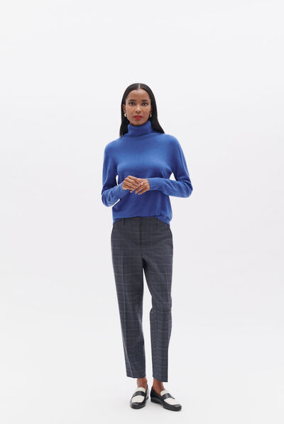 pull dylan b 100% cachemire bleu electrique femme
