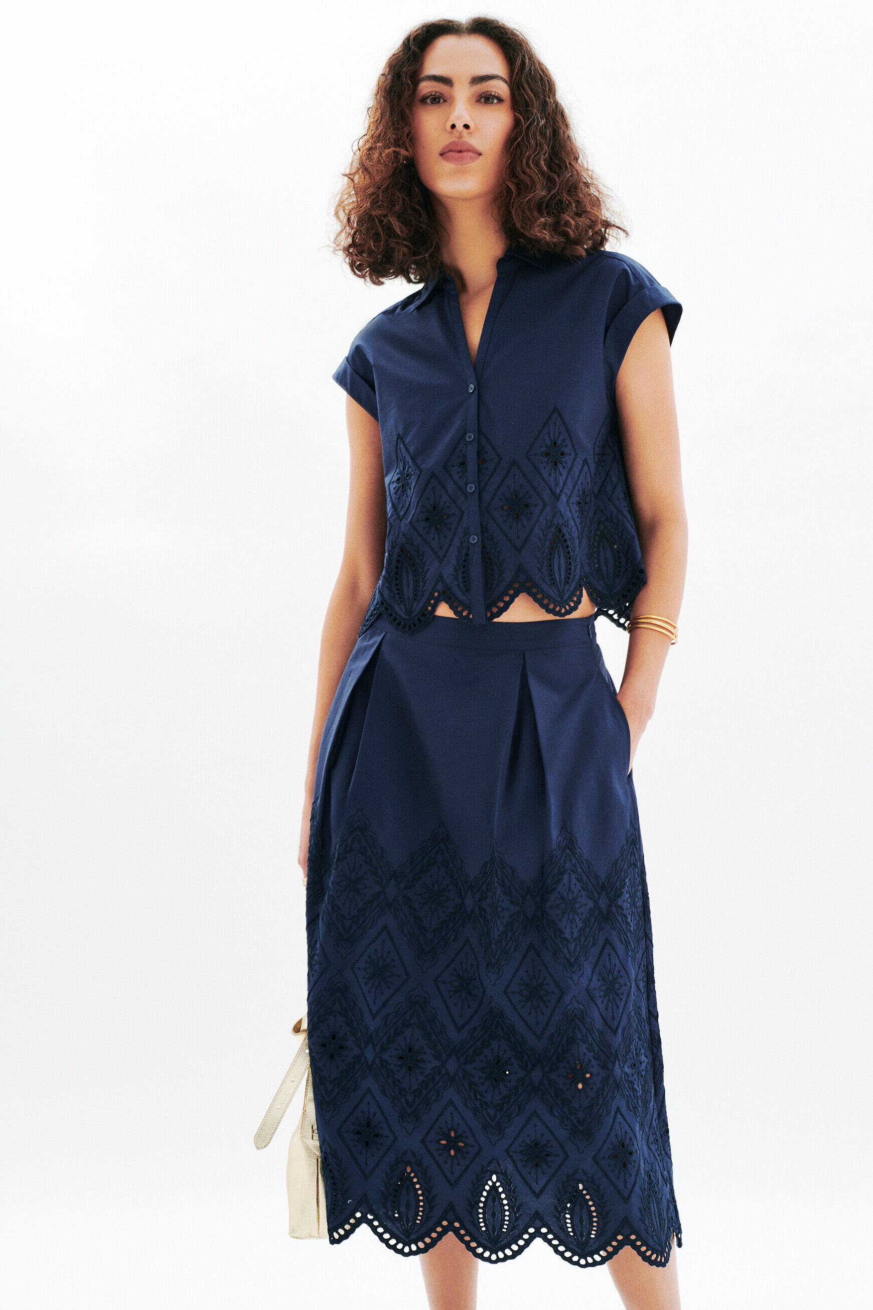 Jupe Jromy bleu marine femme
