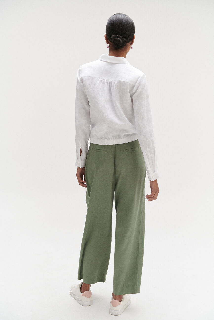 Pantalon romsey large vert kaki femme