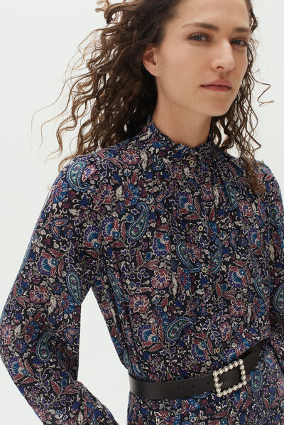 chemisier pascaline bleu marine femme