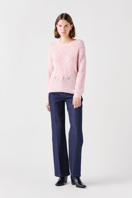Maglione mgordon Made in Italy rosa pastello donna