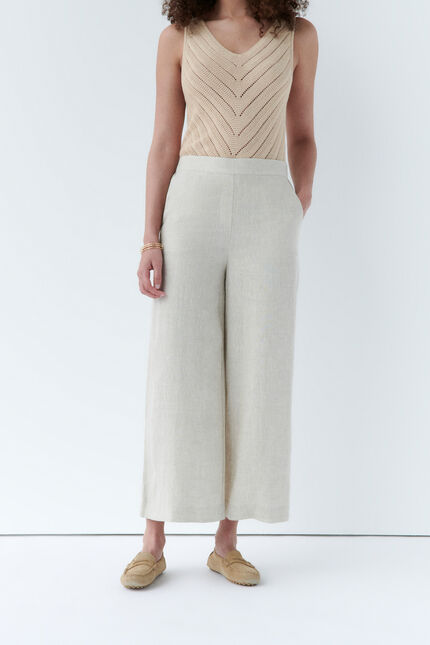Pantalon pandi 100% lin sable femme