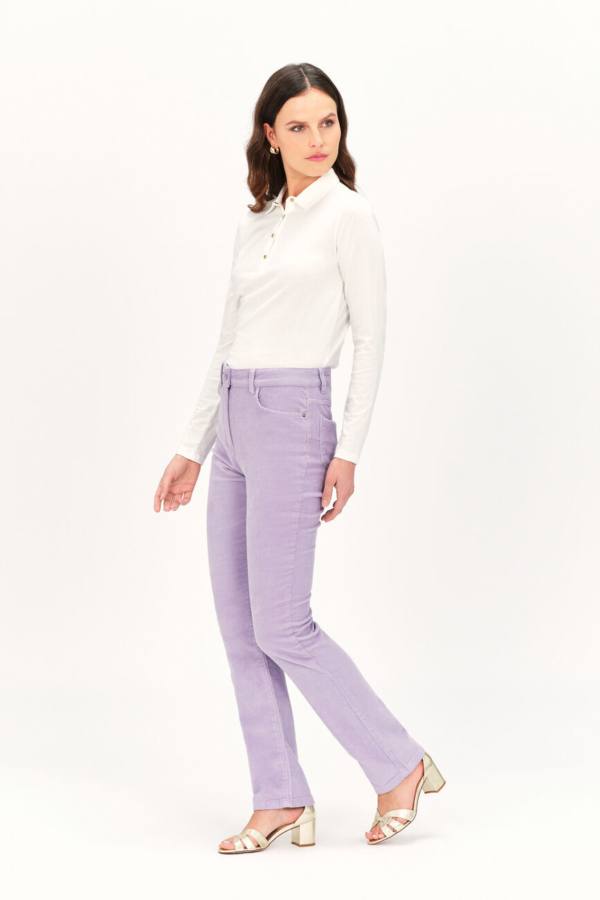 pantalon chicago velours parme femme