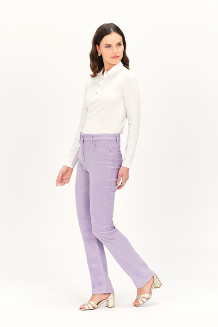 pantalon chicago velours parme femme