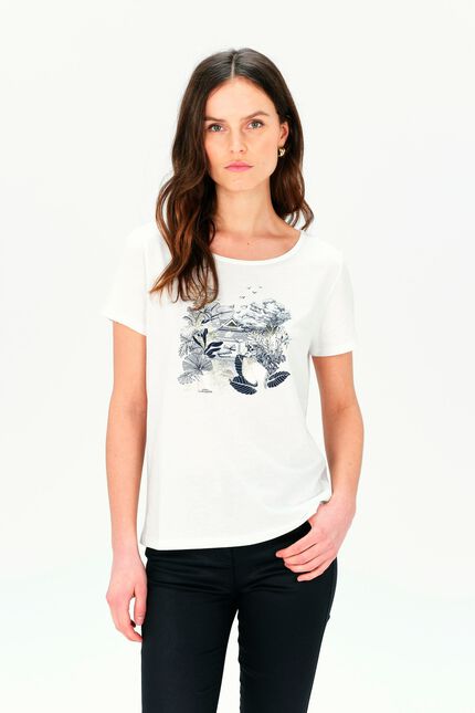 T-shirt Toutes à l'école taxime house bianco donna
