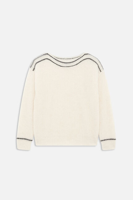 Trui mromane Made in Italy ecru vrouw