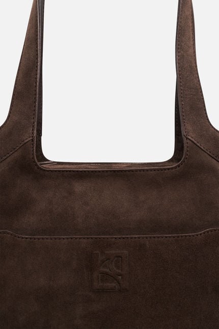 Sac Sacha en croûte de cuir marron foncé femme