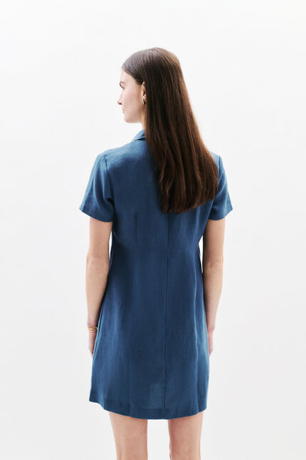 robe laure 100% lin denim stone femme