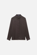 Cjamie1 100% silk shirt chocolate brown woman