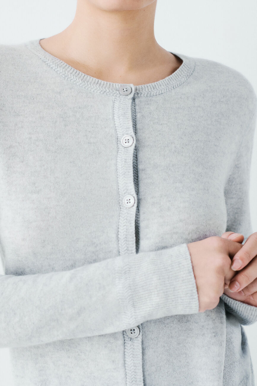 mcaroline 100% cashmere cardigan light grey woman