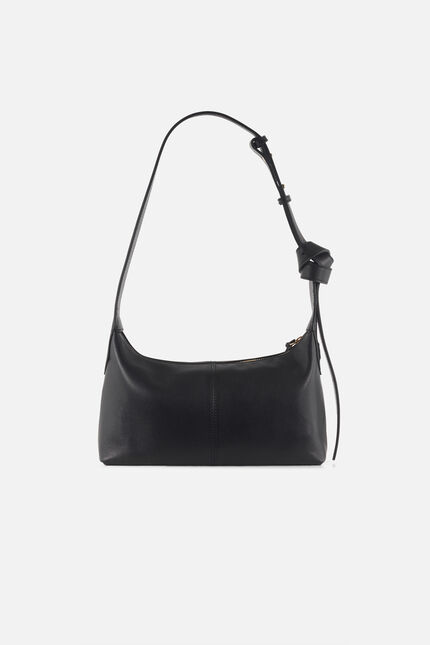 Sac Soa en cuir naturel noir femme