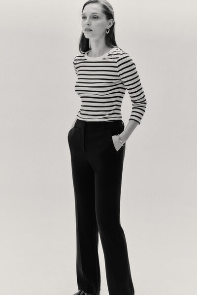 pantalon clement bleu marine femme