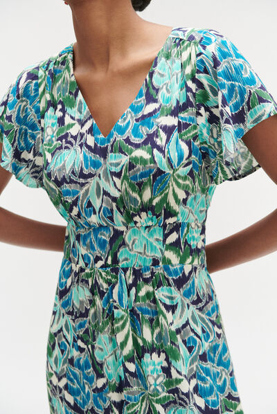 Robe carolina fleurie bleu femme