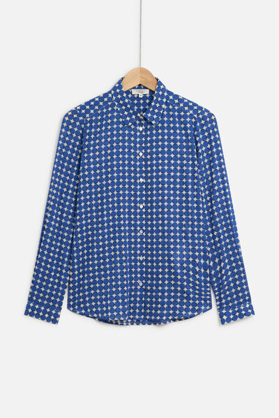 chemise jessica geometrique bleu electrique femme