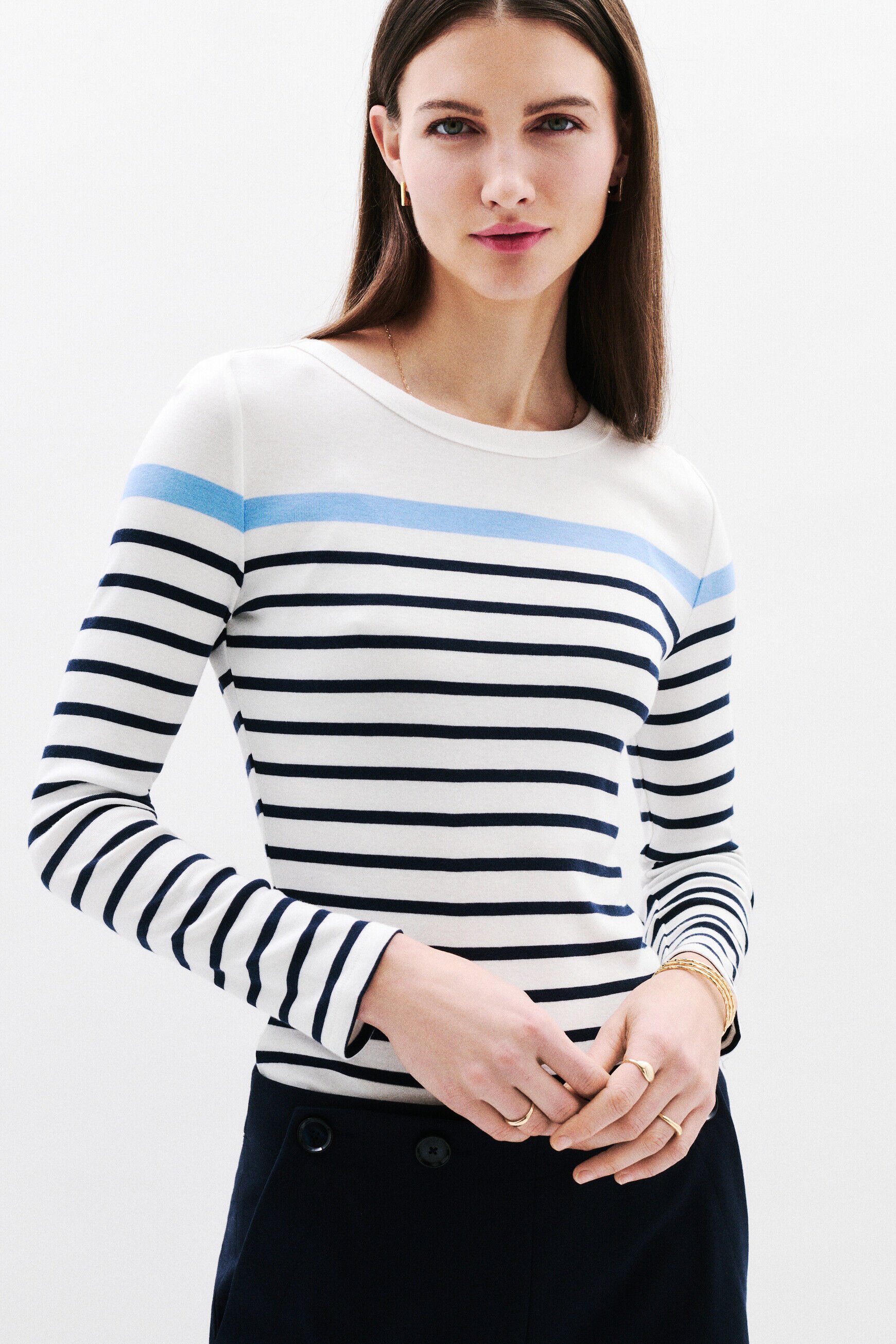 T-shirt Lana à rayures bleu femme