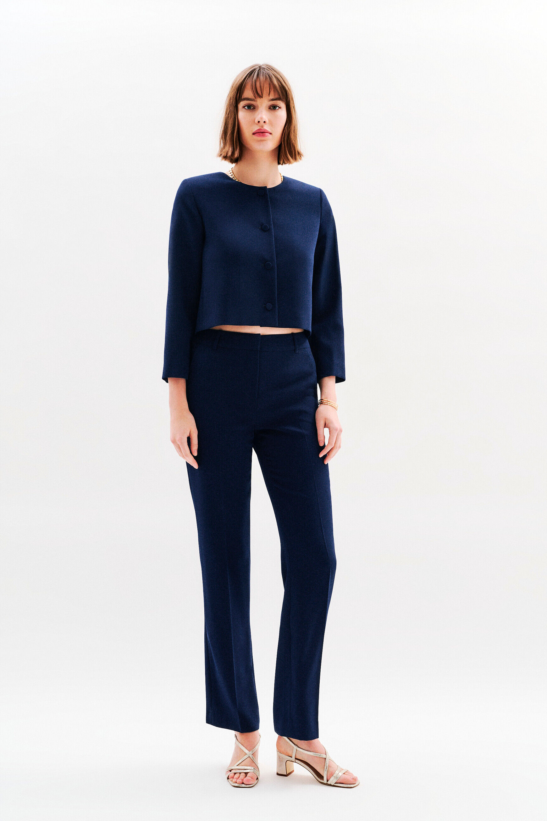 Pantalon Pclement3 bleu marine femme
