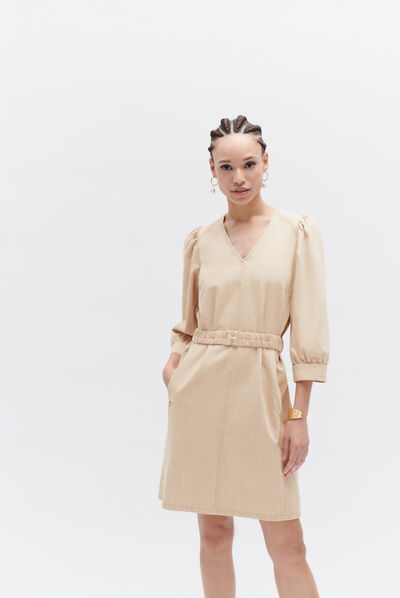 robe nioly beige femme