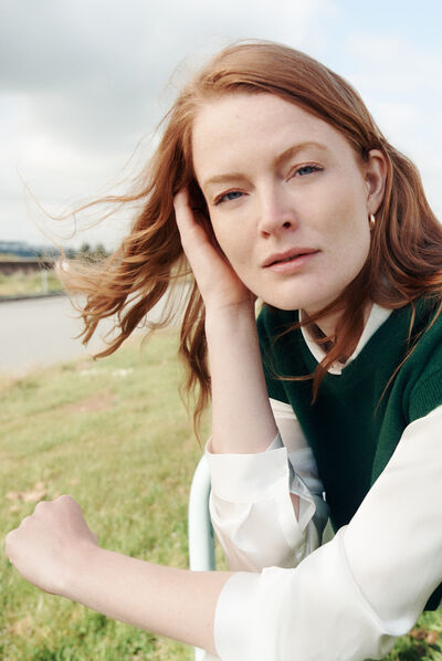 Jersey Mathilde verde oscuro mujer