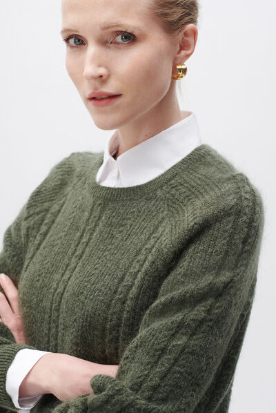 Pull myrtille vert clair femme