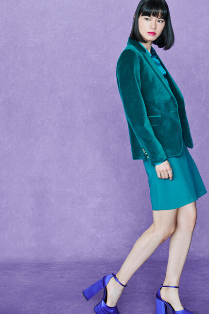 blazer aurora bleu turquoise femme