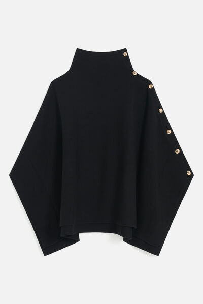 Poncho helvira noir femme