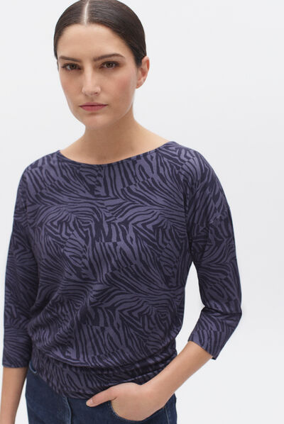 T-shirt Jimmy Zebra denim double stone donna