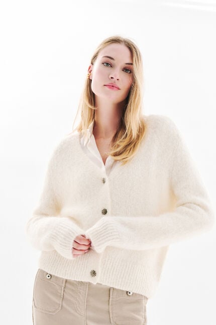 Mdonatella cardigan ecru woman
